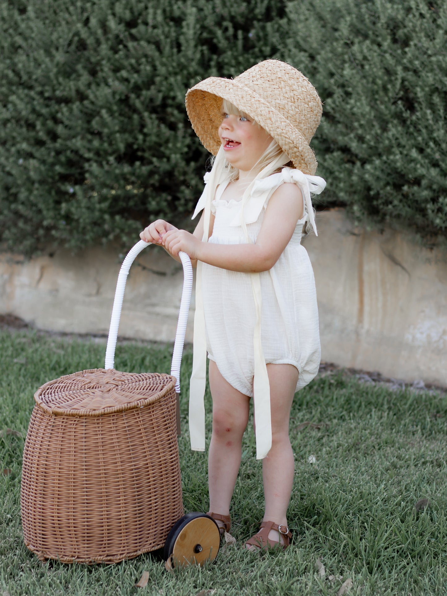 Tie Shoulder Romper | Powder White