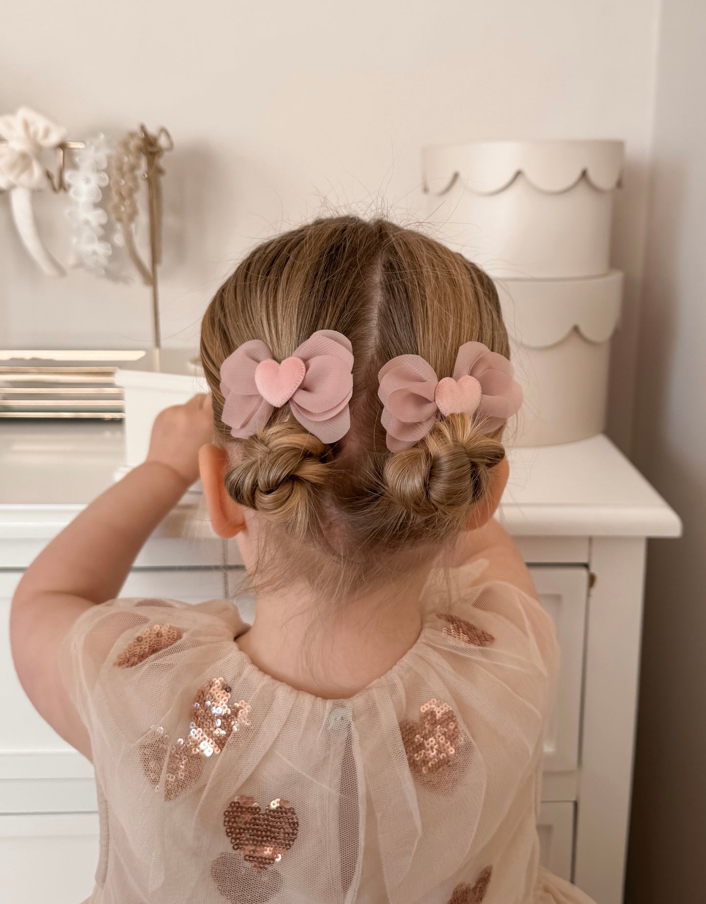 Amore Pigtail Bows | Rosey Mauve