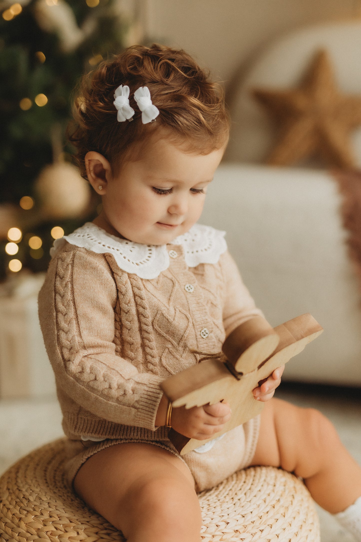 Mini Bow Clips | White Velvet