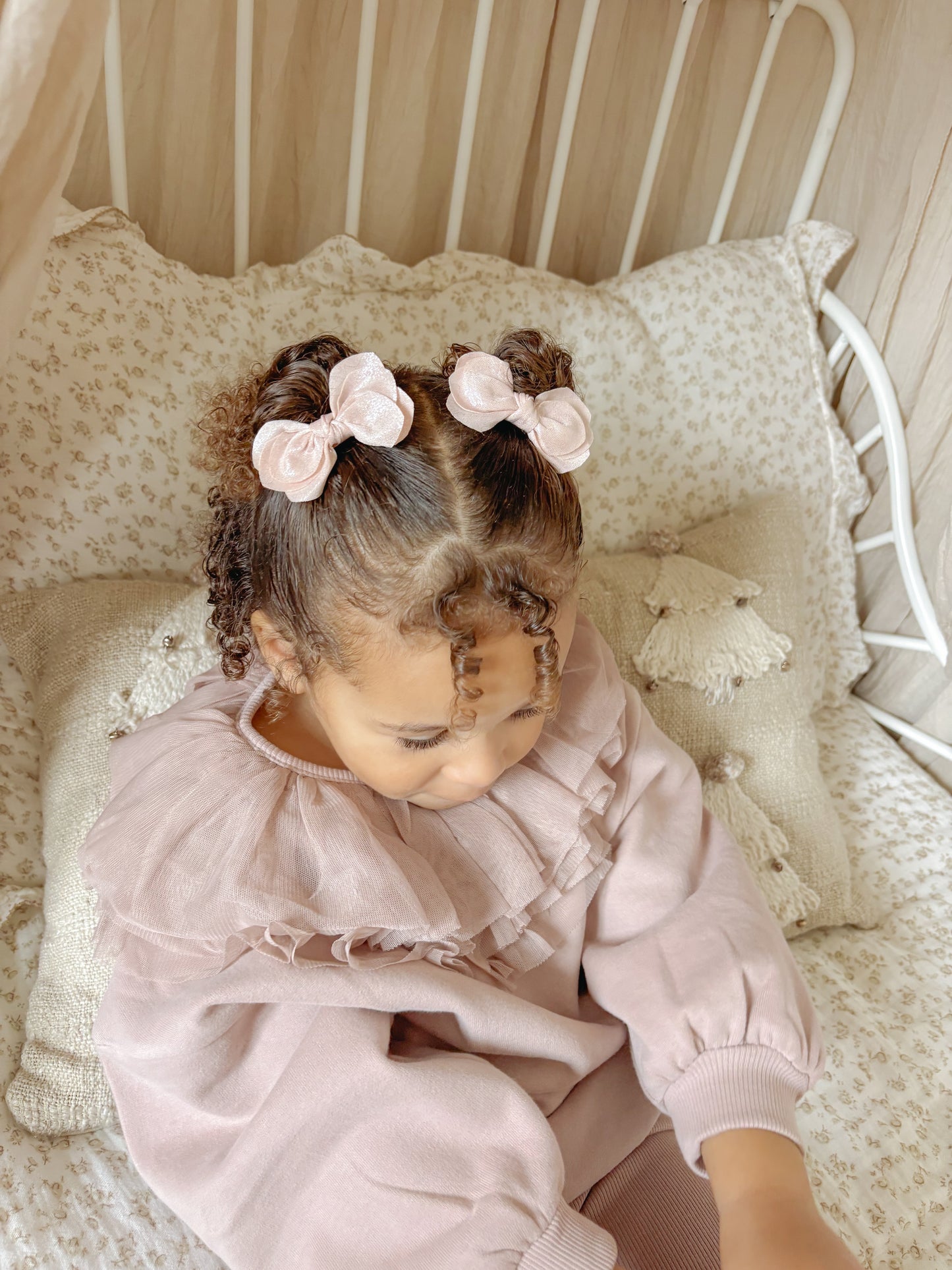 Flutter Pigtail Clips | Blush Shimmer