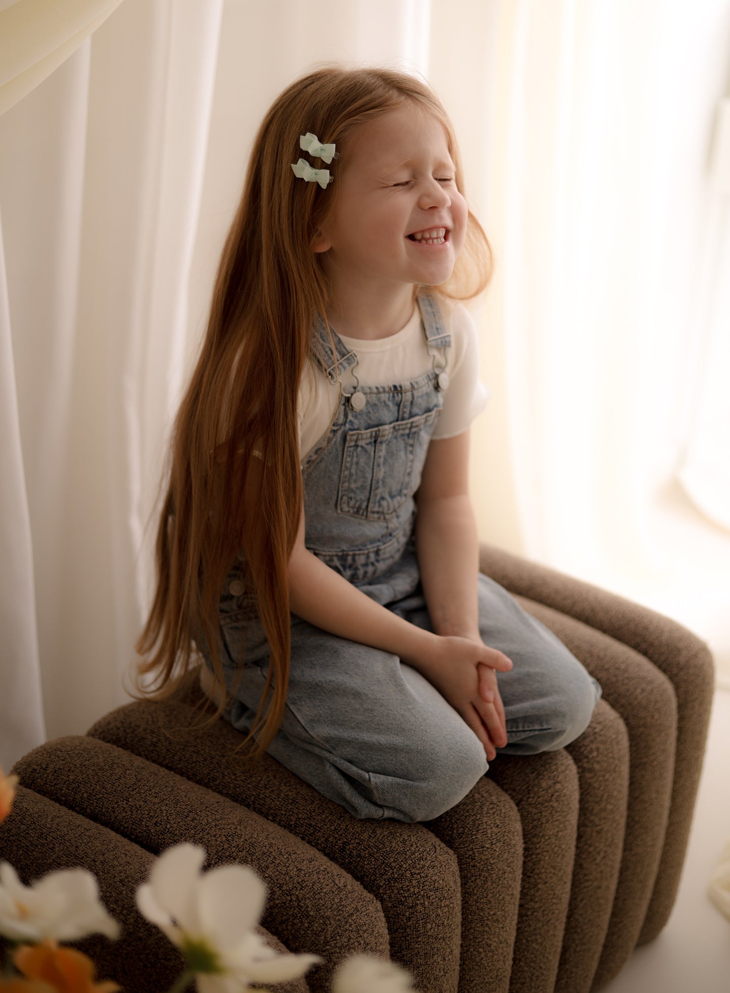 Mini Bow Clips | Soft Mint