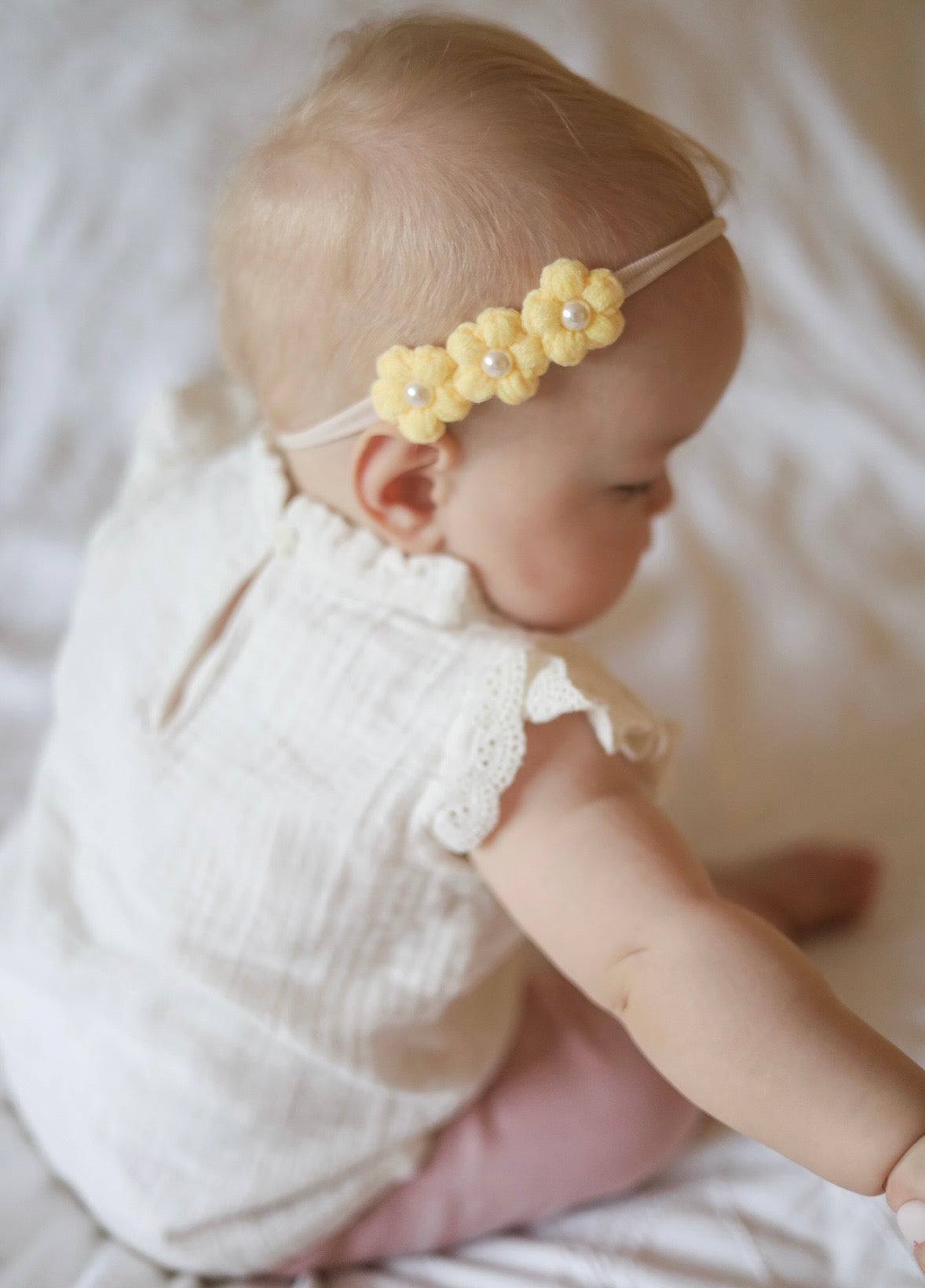 Dainty Headband | Pearly Lemon Flowers