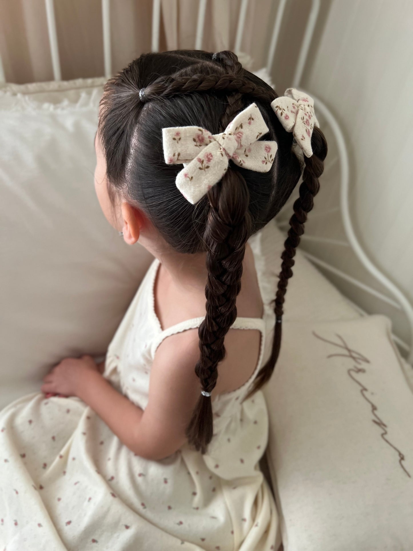 Classic Pigtail Bows | Vintage Rose