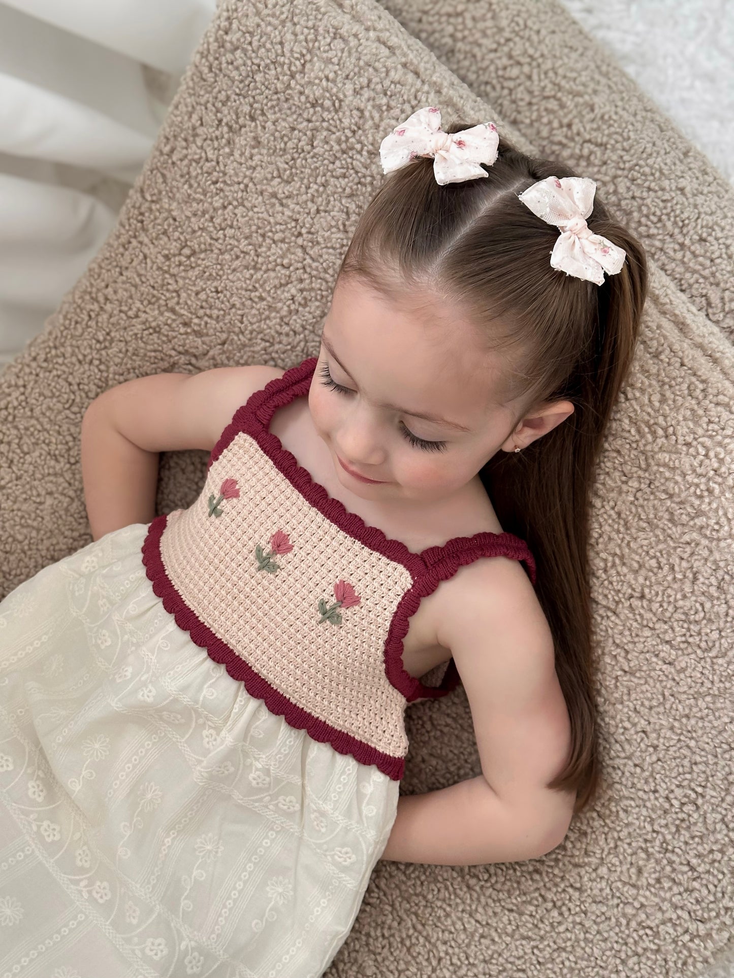 Pinwheel Pigtail Bows | Romantic Rose