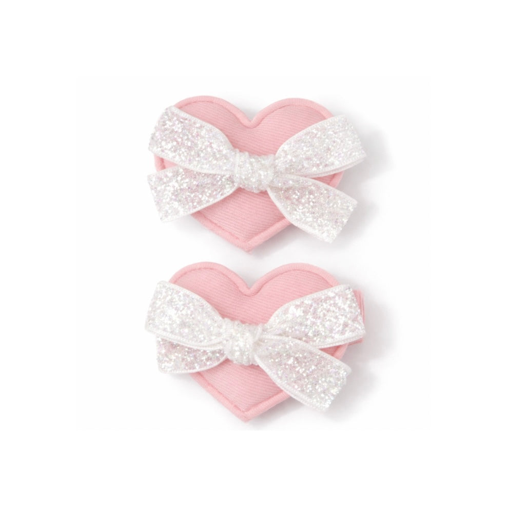 Pigtail Clip Set | Shimmering Hearts