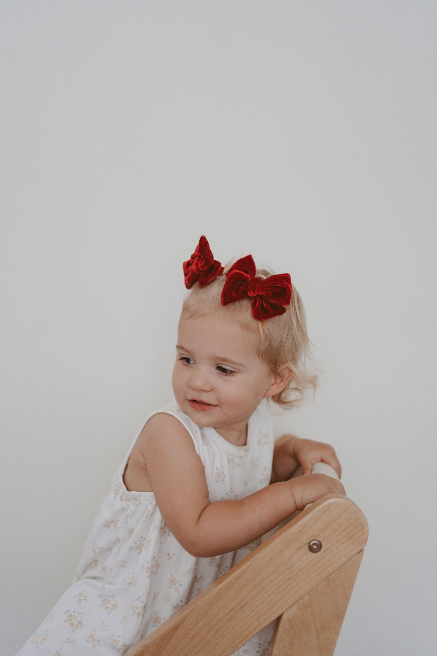 Petite Pinwheel Pigtail Bows | Red Velvet