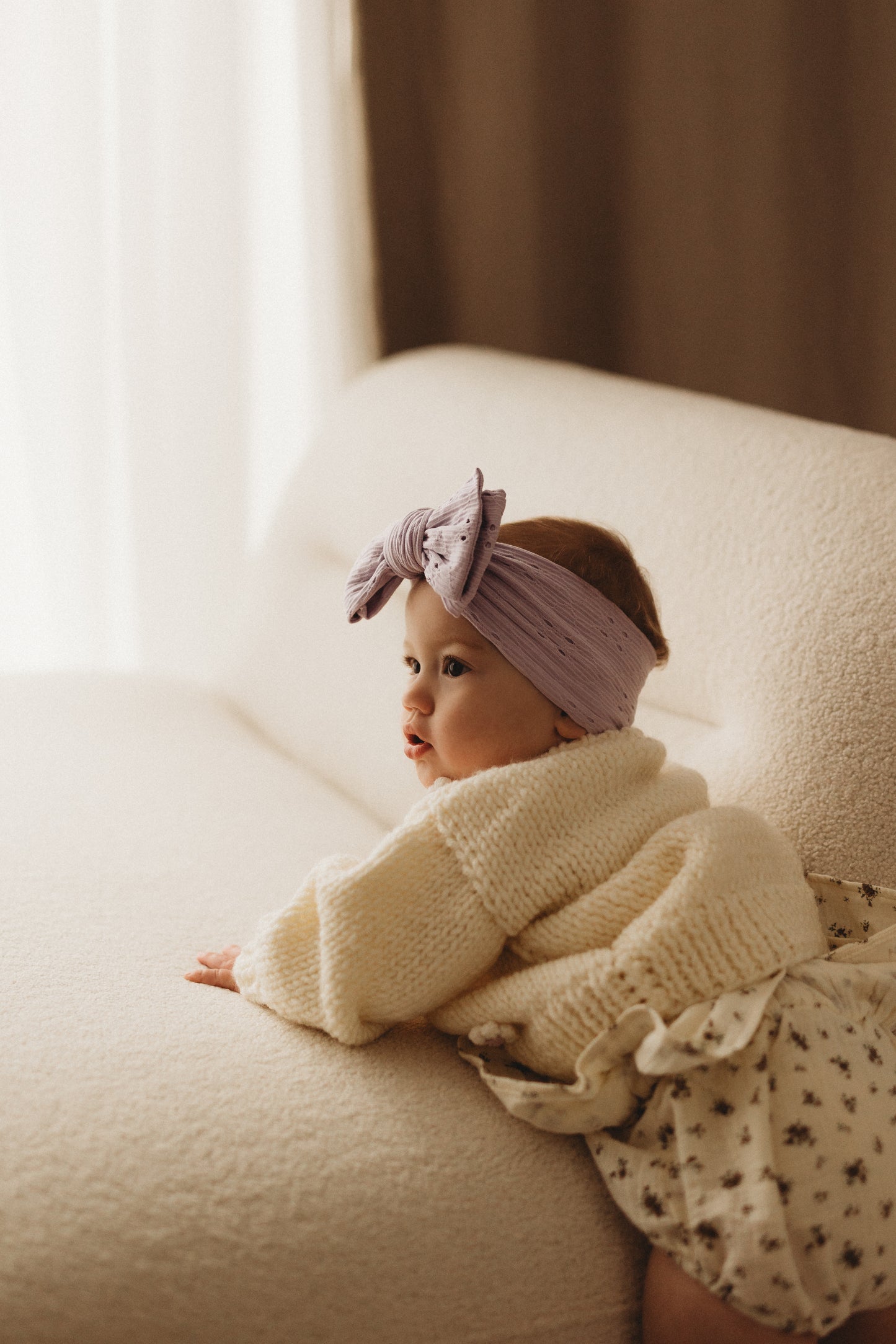 Oversized Topknot | Lilac Eyelet