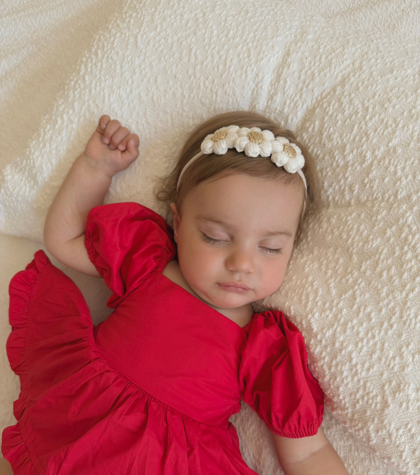 Dainty Headband | Ivory & Gold Daisies