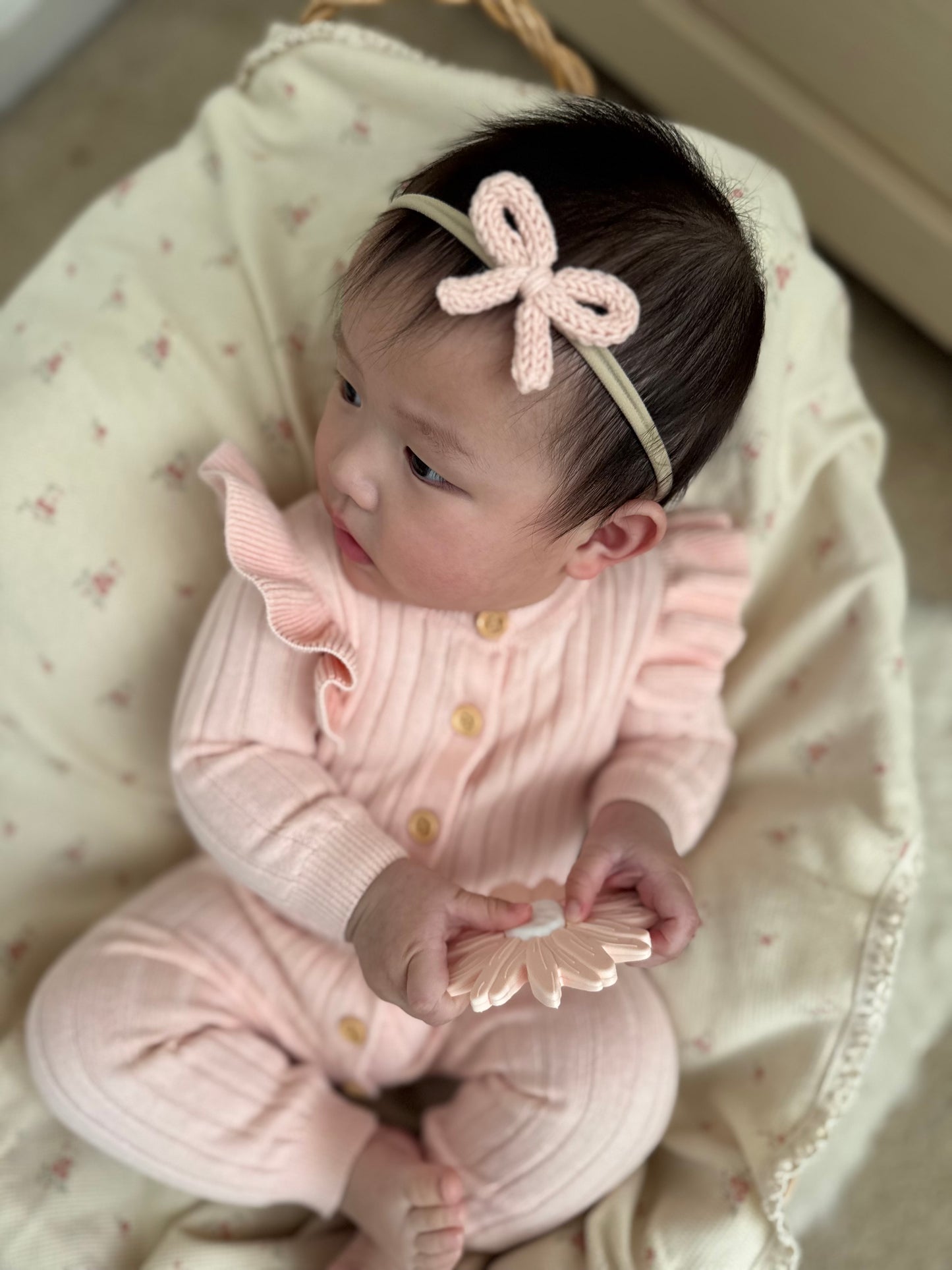 Dainty Knit Bow | Ballet Pink
