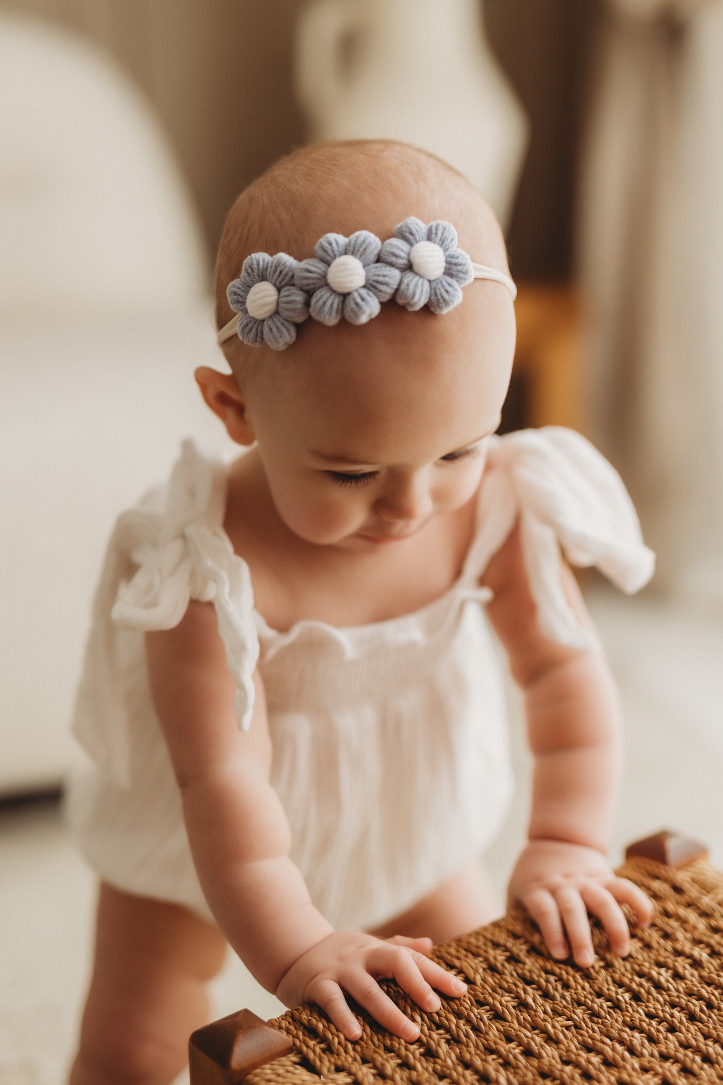 Dainty Headband | Cornflower Blue Daisies