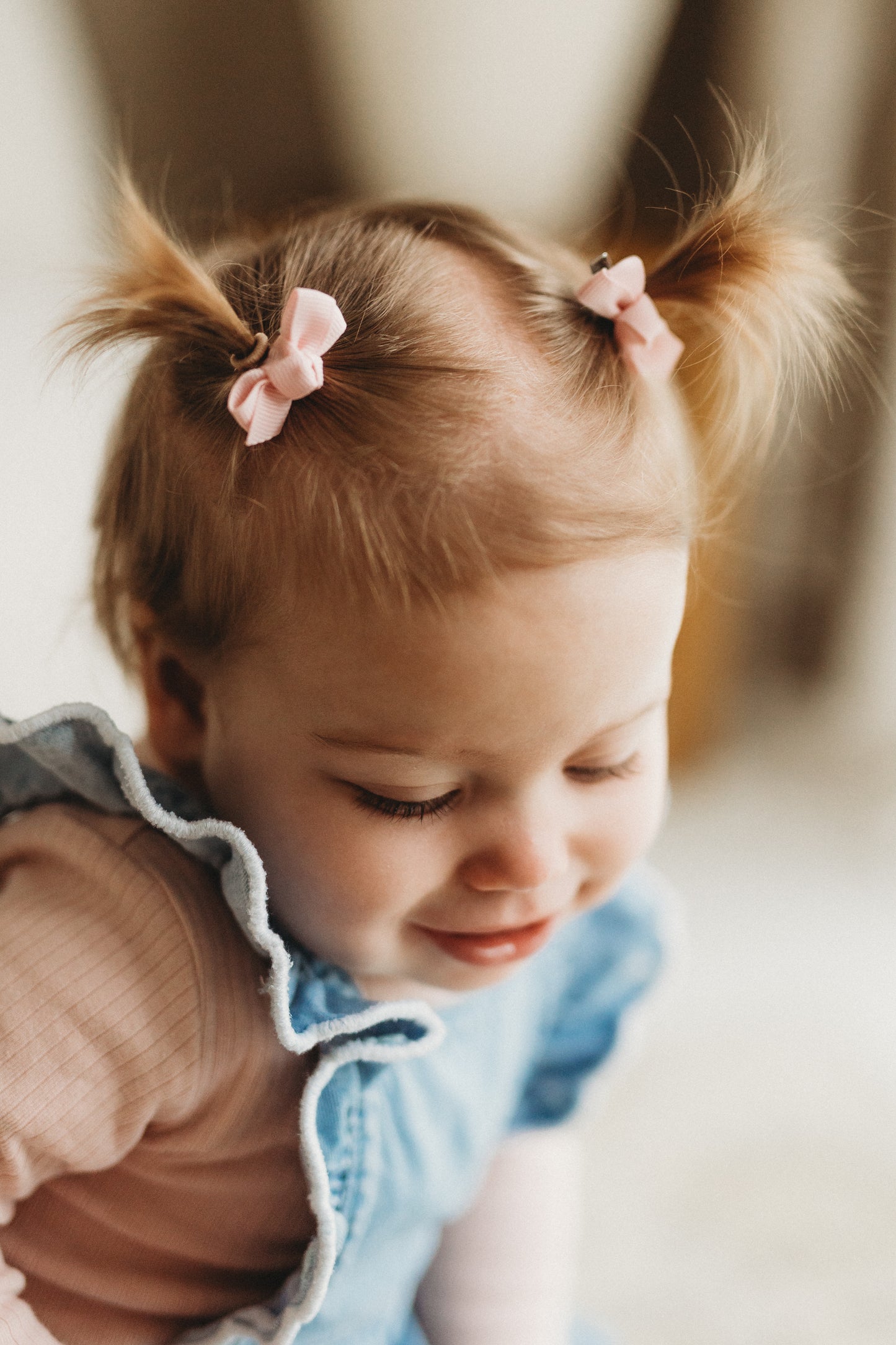 Mini Bow Clips | Petal Pink