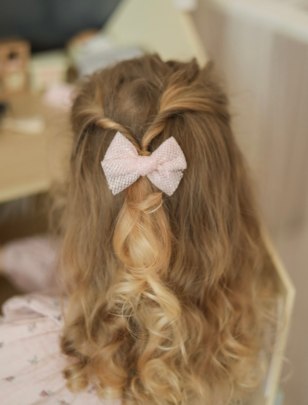 Bow | Petal Pink Glitter