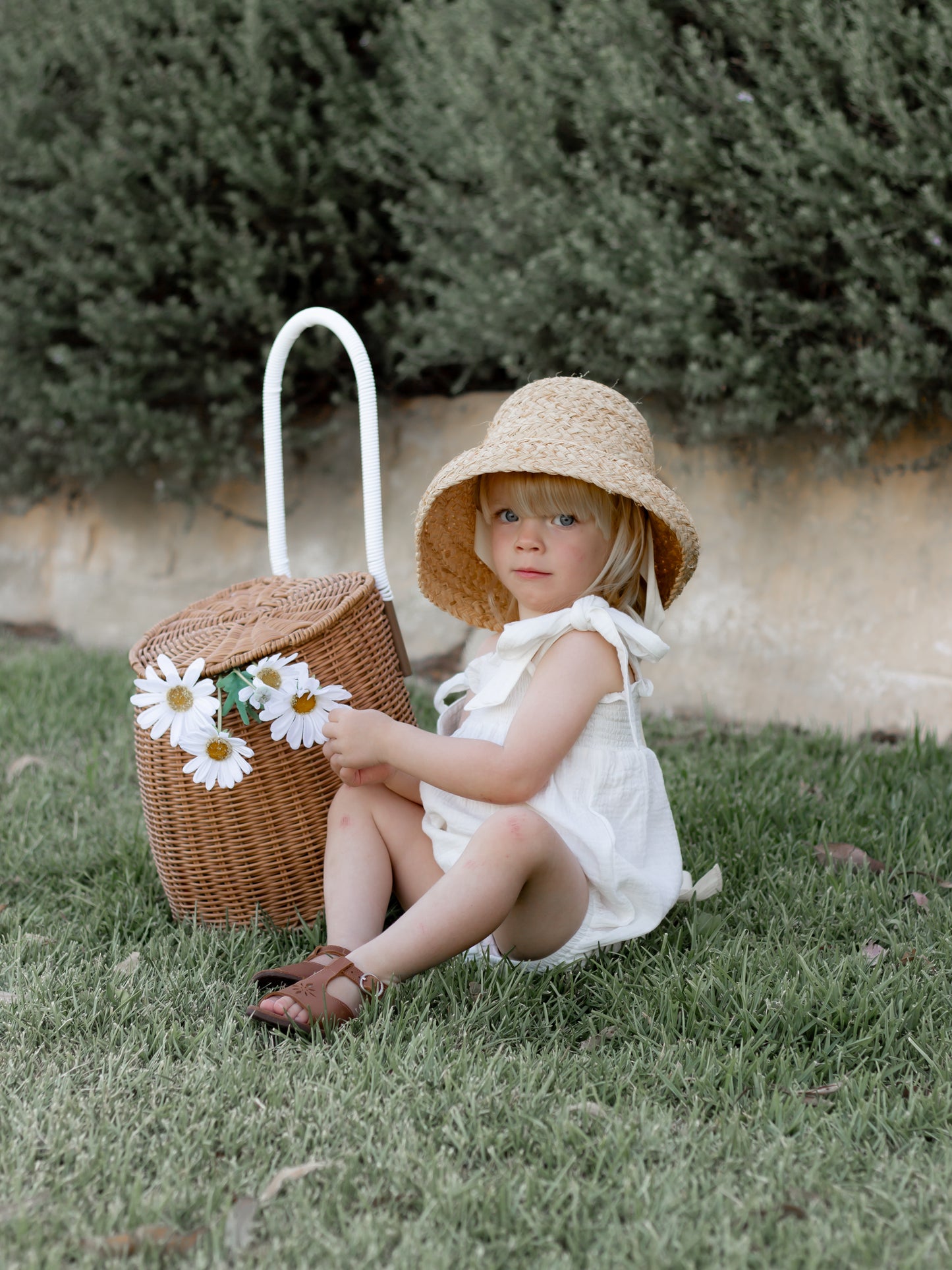 Tie Shoulder Romper | Powder White