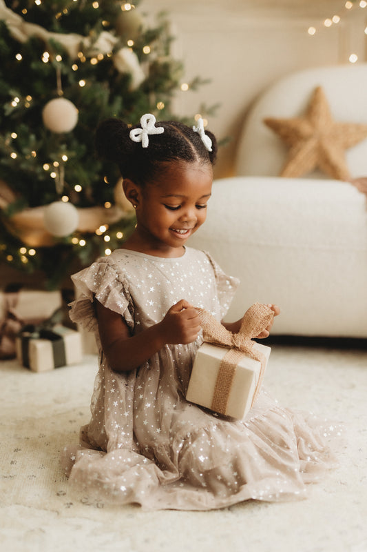 Dainty Knit Pigtail Bows | Whipped Cream