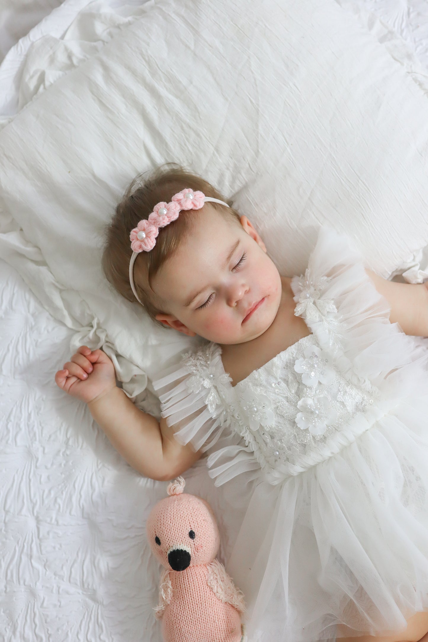 Dainty Headband | Pearly Pink Flowers