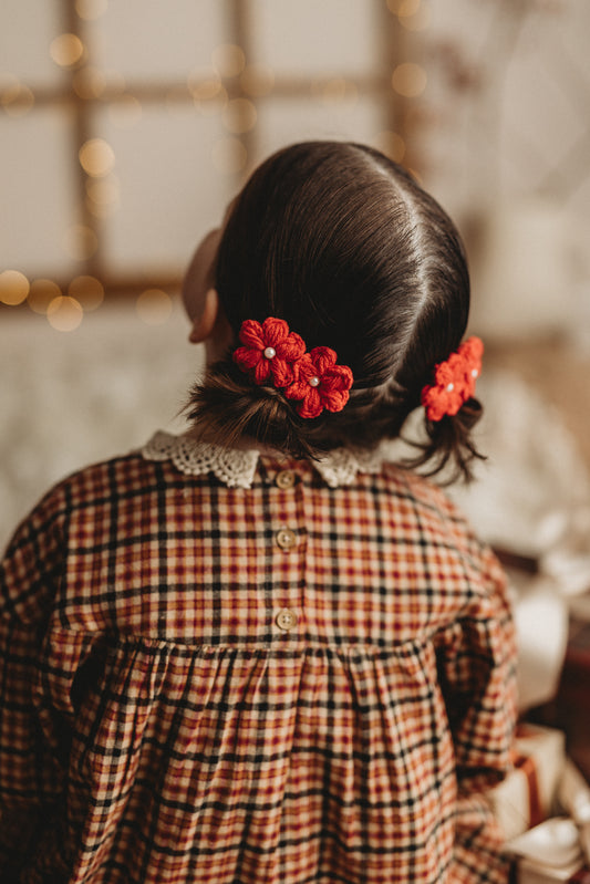 Pigtail Clips | Camellia - Red