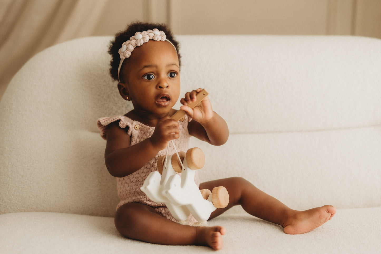 Dainty Headband | Dusty Pink Daisies