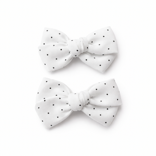 Classic Pigtail Bows | Tiny Dots