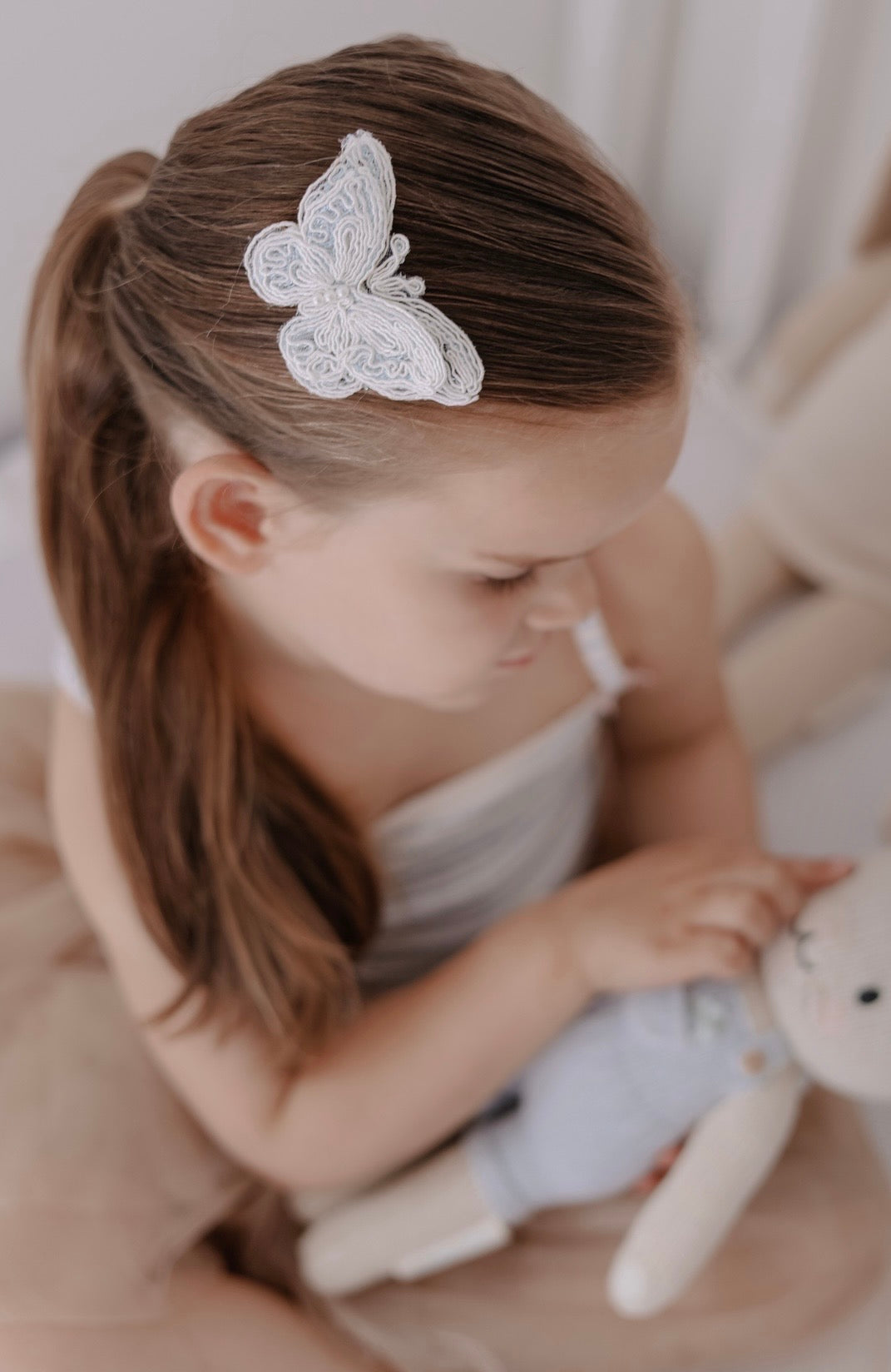 Clip | Lace Pearl Butterfly - Blue