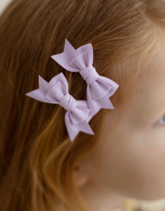 Little Bow Clips | Lilac Satin