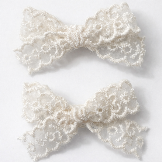 Mini Pigtails Bows | Dainty Lace