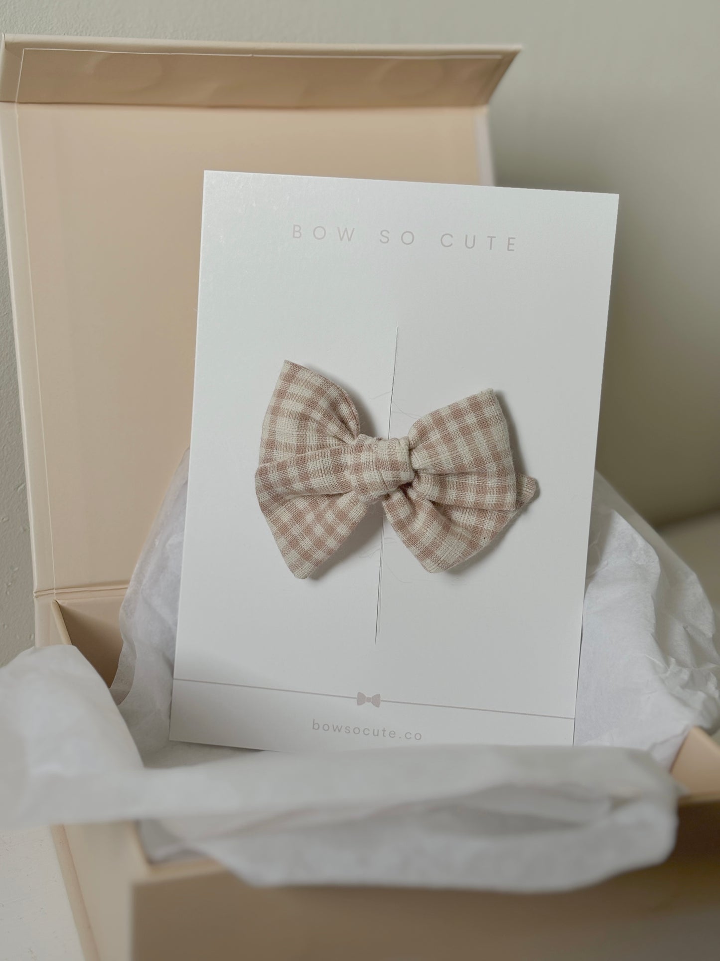 Petite Pinwheel Bow | Rosy Haze Plaid