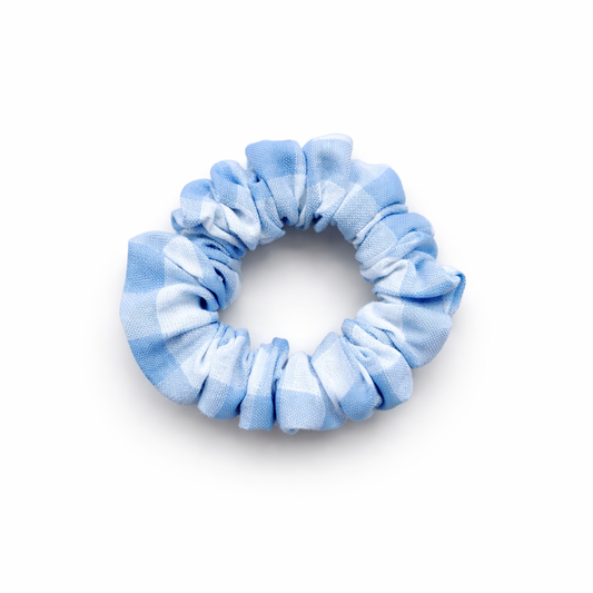 Mini Scrunchie | Sky Gingham