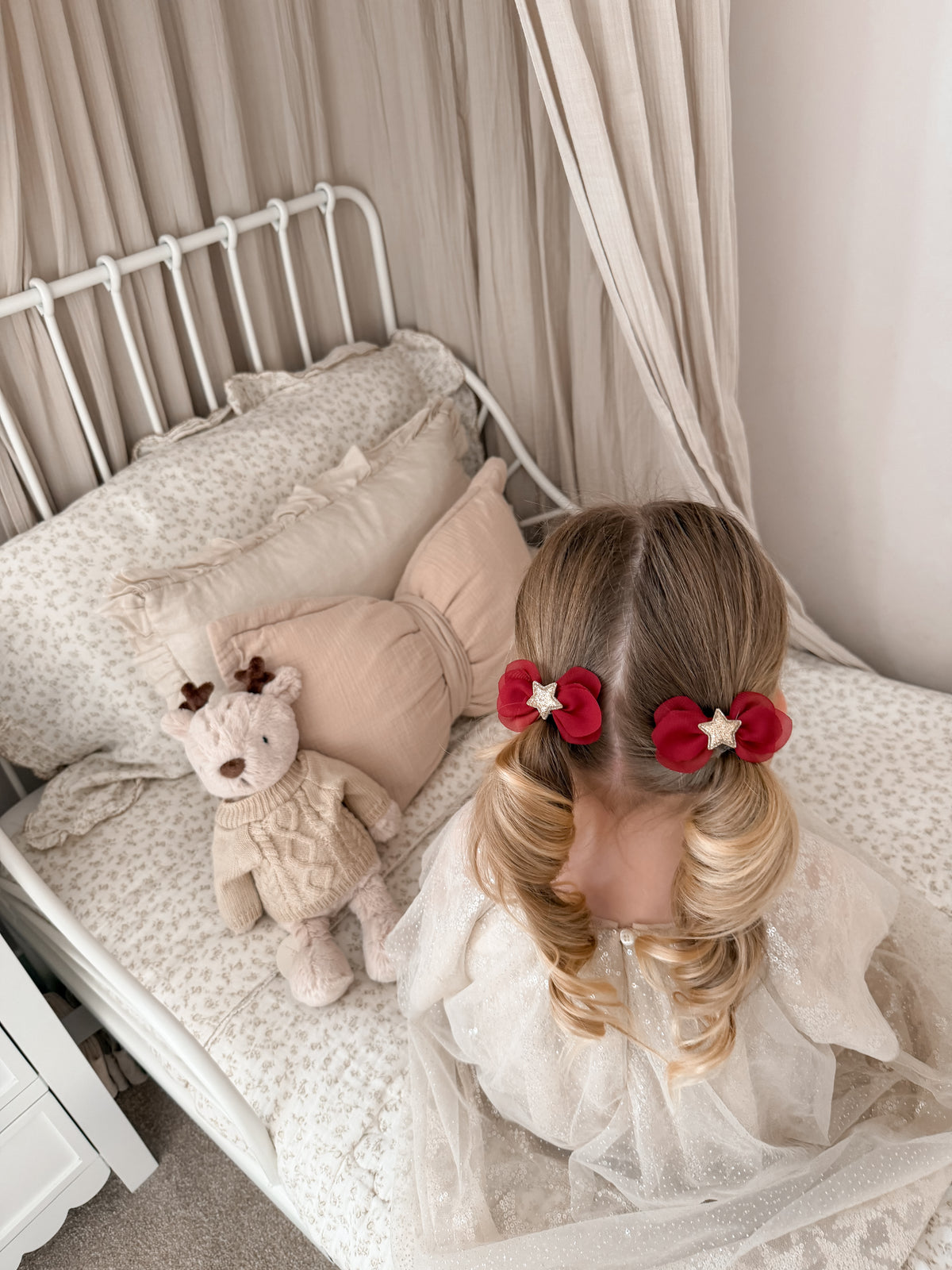 Stardust Pigtail Bows | Red