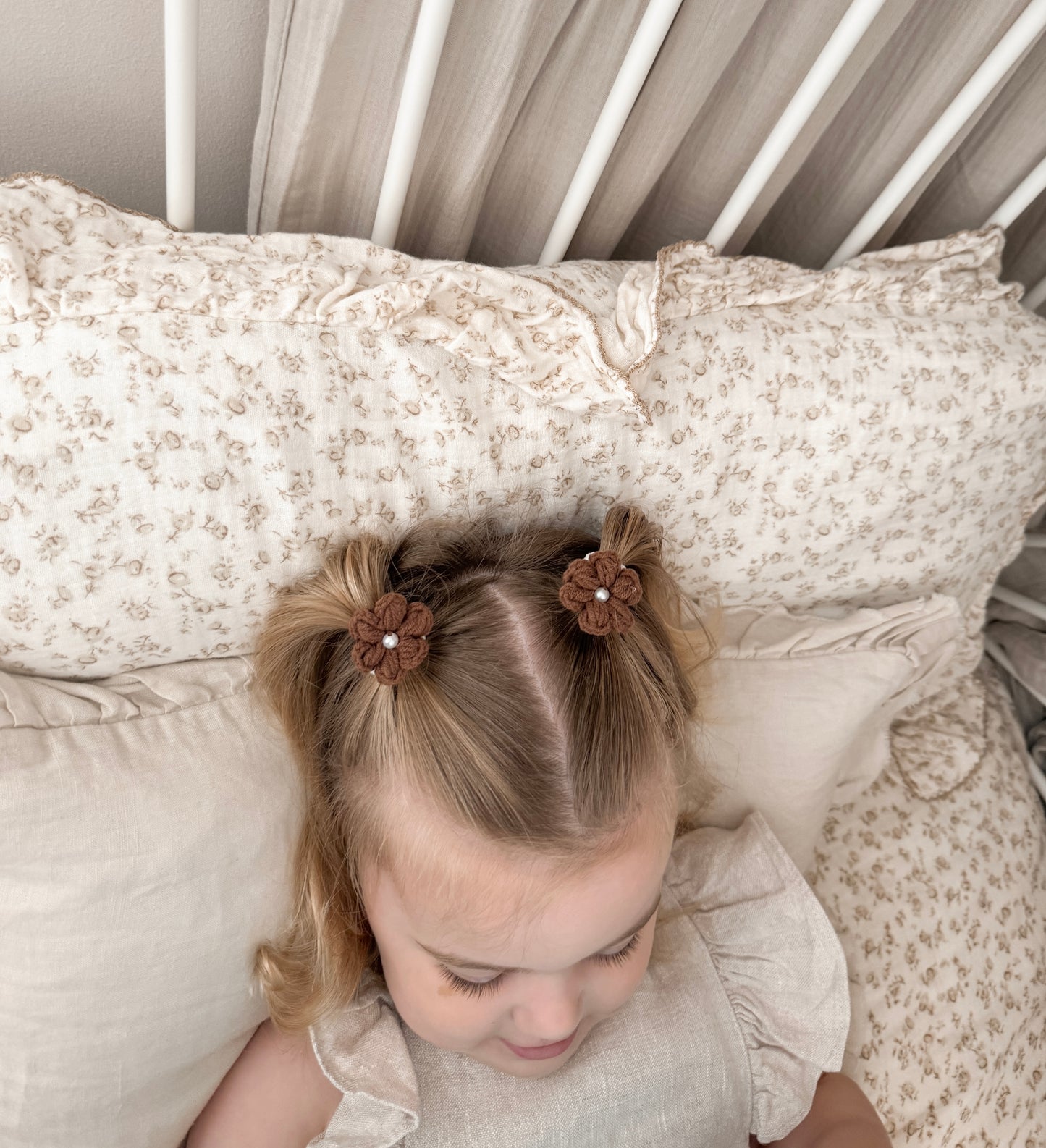 Camellia Crochet Bobbles | Chocolate (2pk)