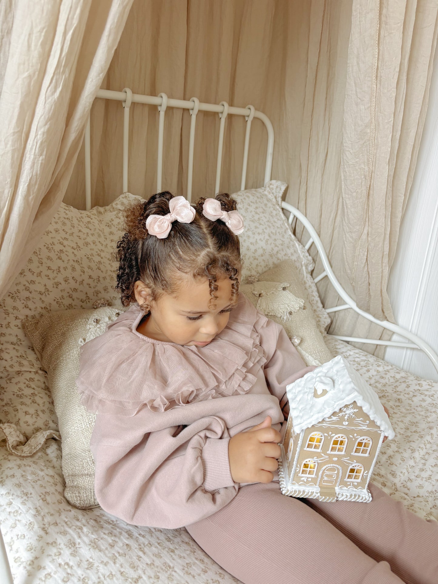 Flutter Pigtail Clips | Blush Shimmer