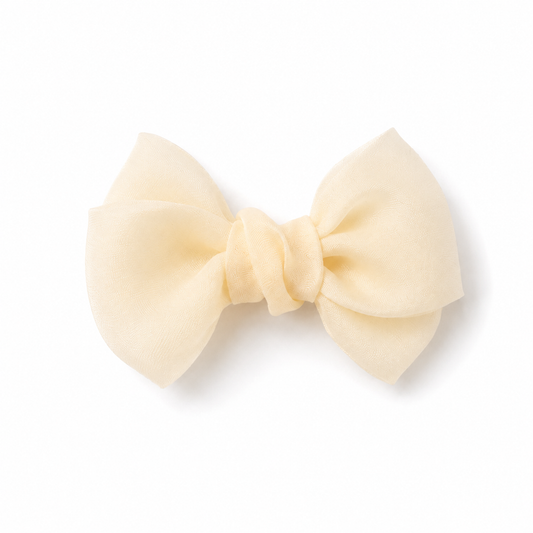 Marshmallow Chiffon Bow | Butter Yellow
