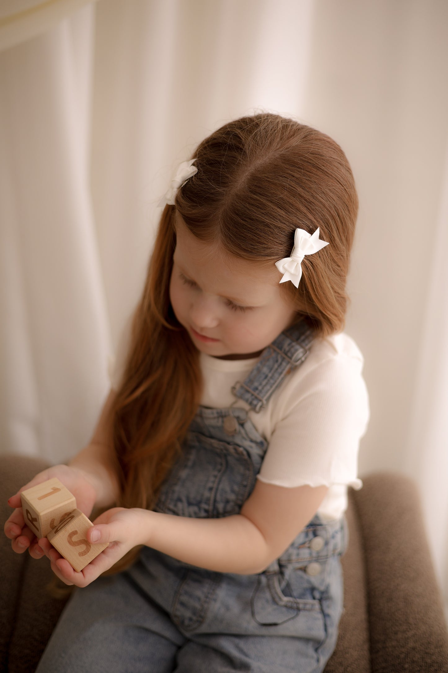 Little Bow Clips | White Satin