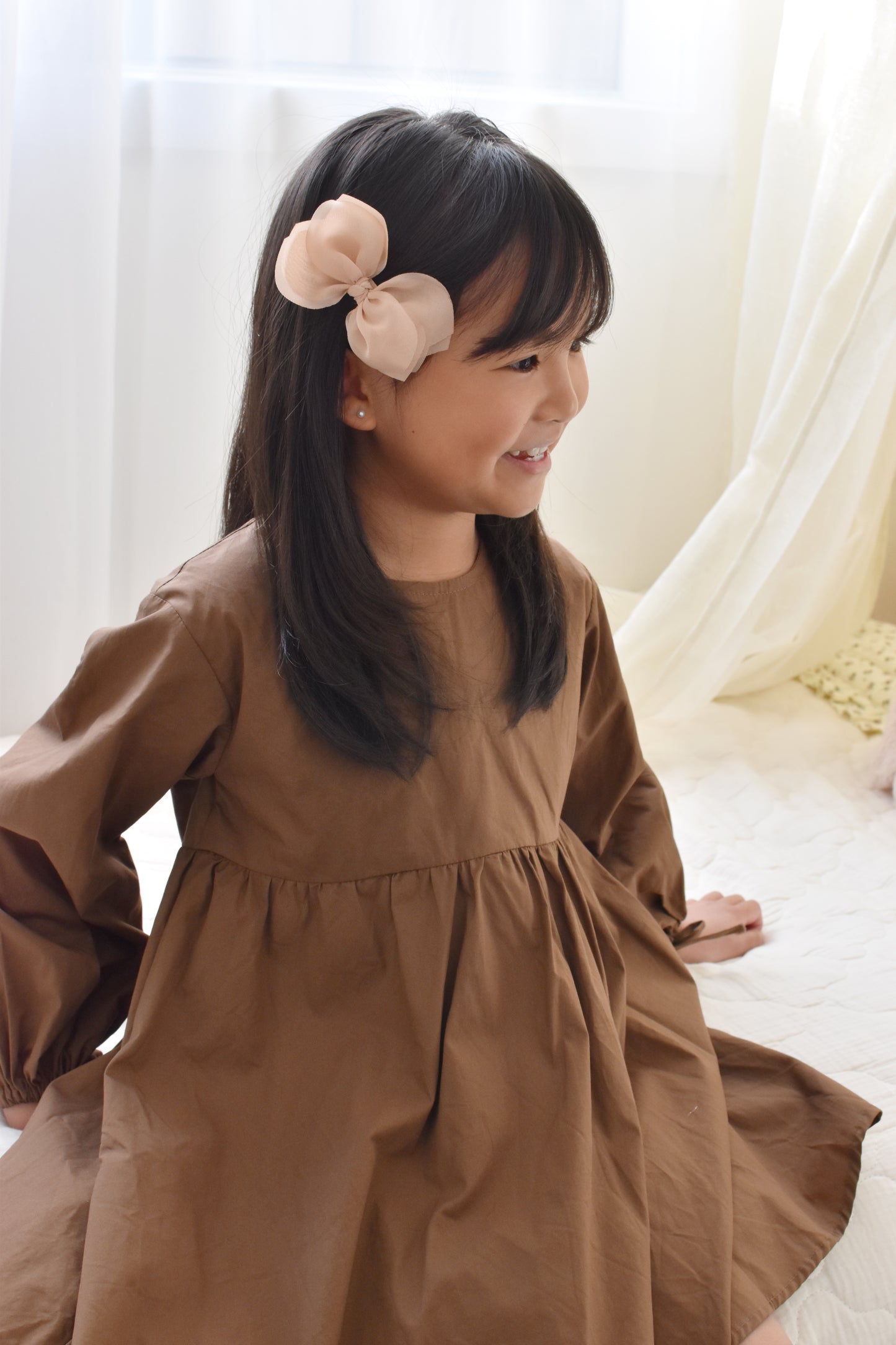 Pixie Bow | Tan (Clip or Headband)