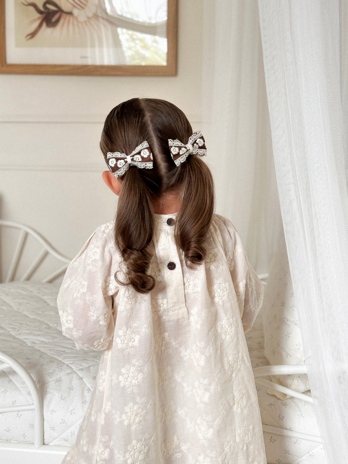 Pigtail Bows | Chestnut Lace