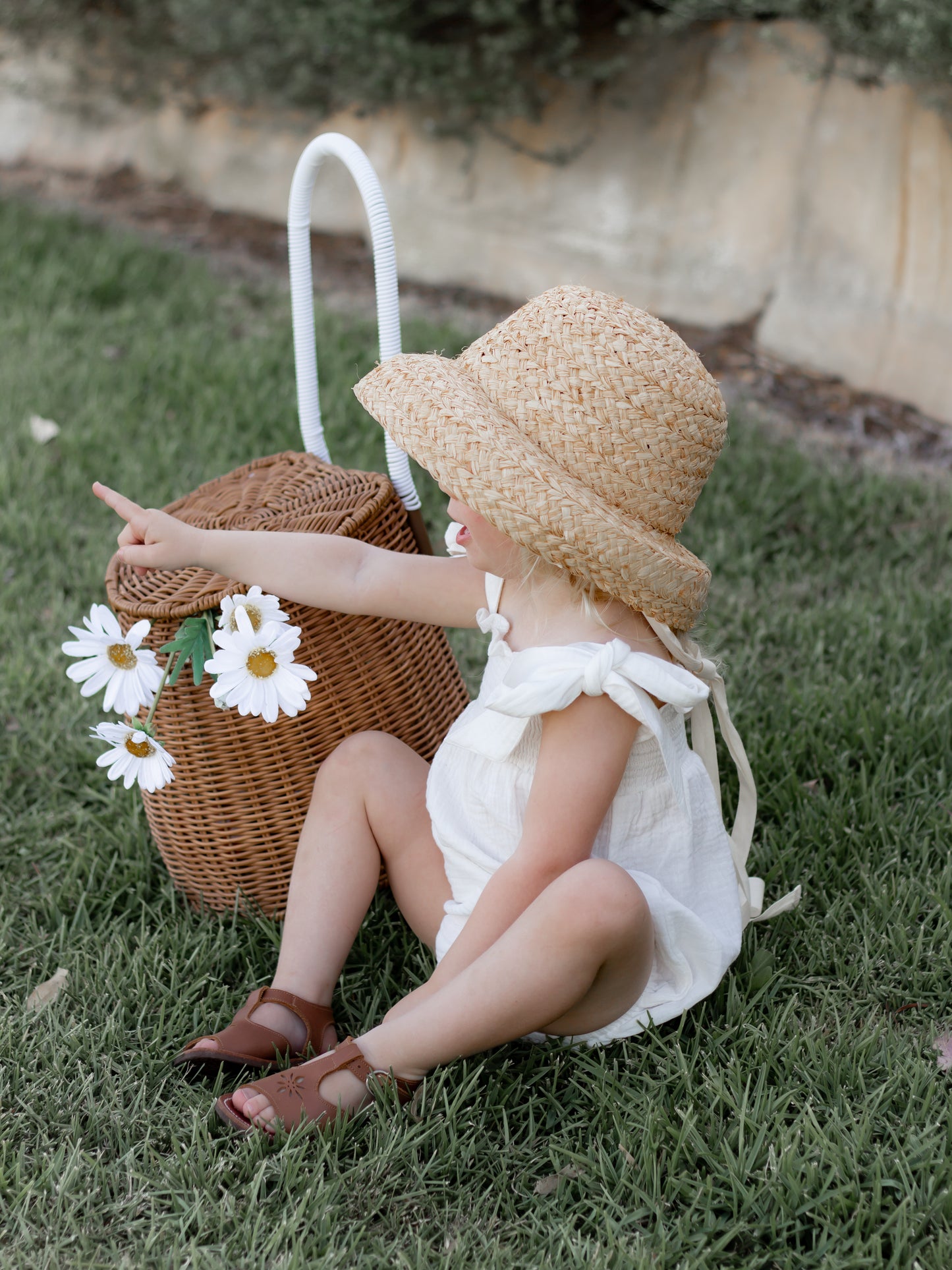 Tie Shoulder Romper | Powder White