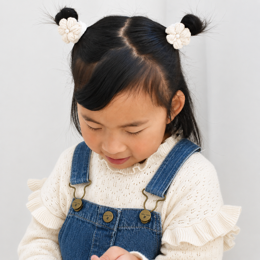 Camellia Crochet Bobbles | Milk White (2pk)