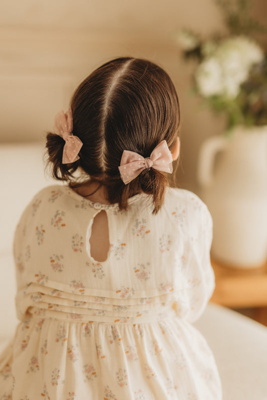 Tulle Pigtail Bows | Heather Dots