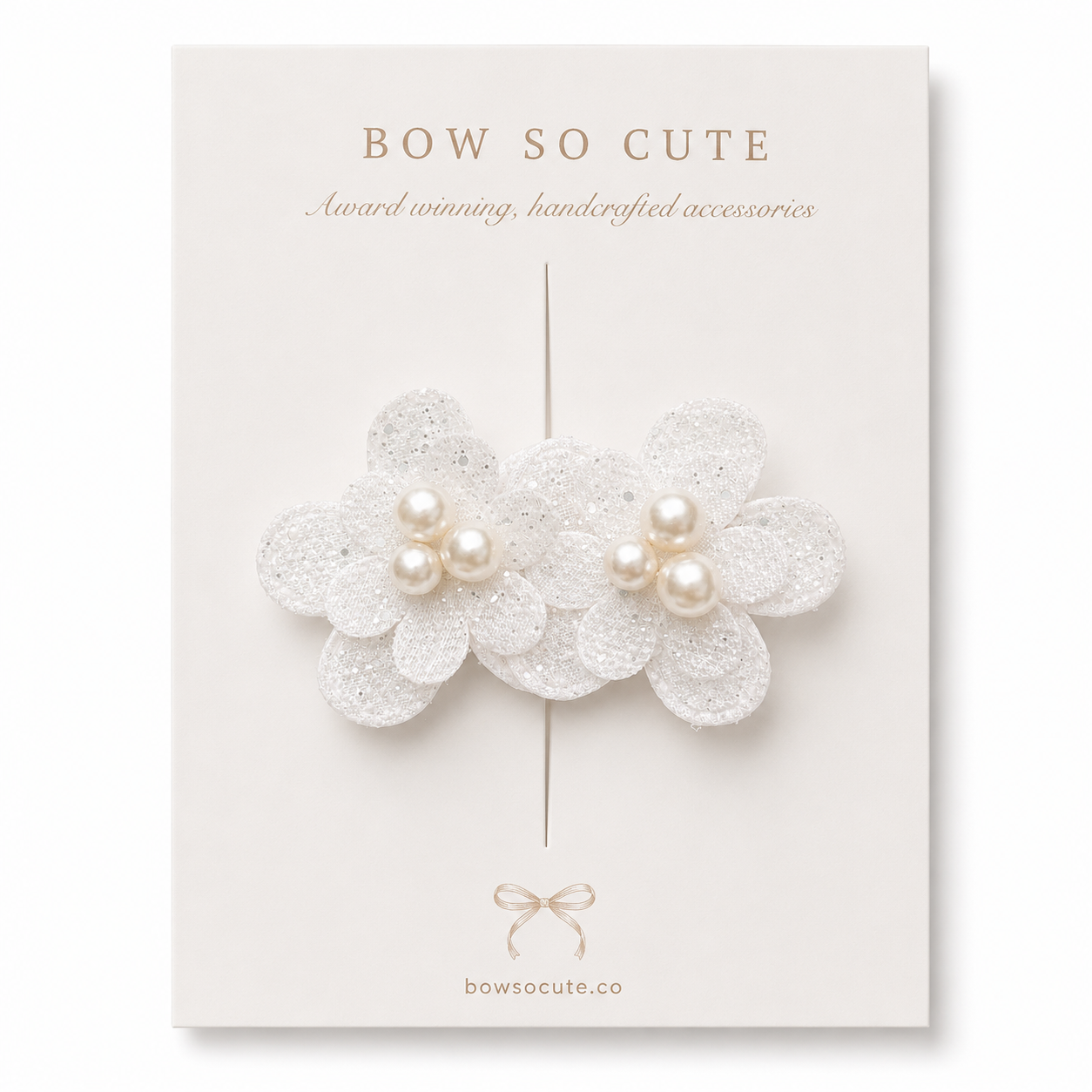 Flower Clip | Glitter Blossom - White