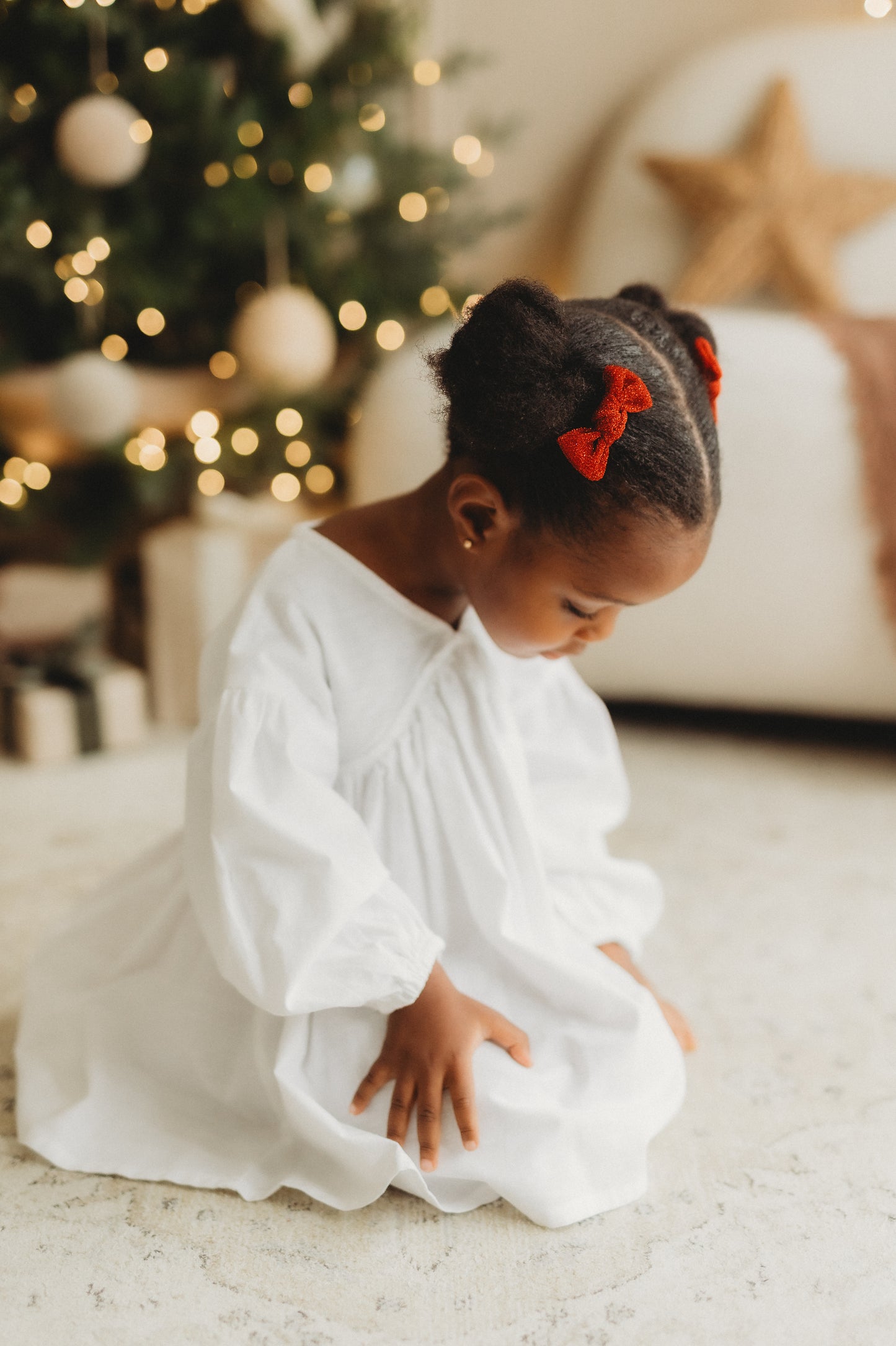 Knot Pigtail Bows | Ruby Sparkle