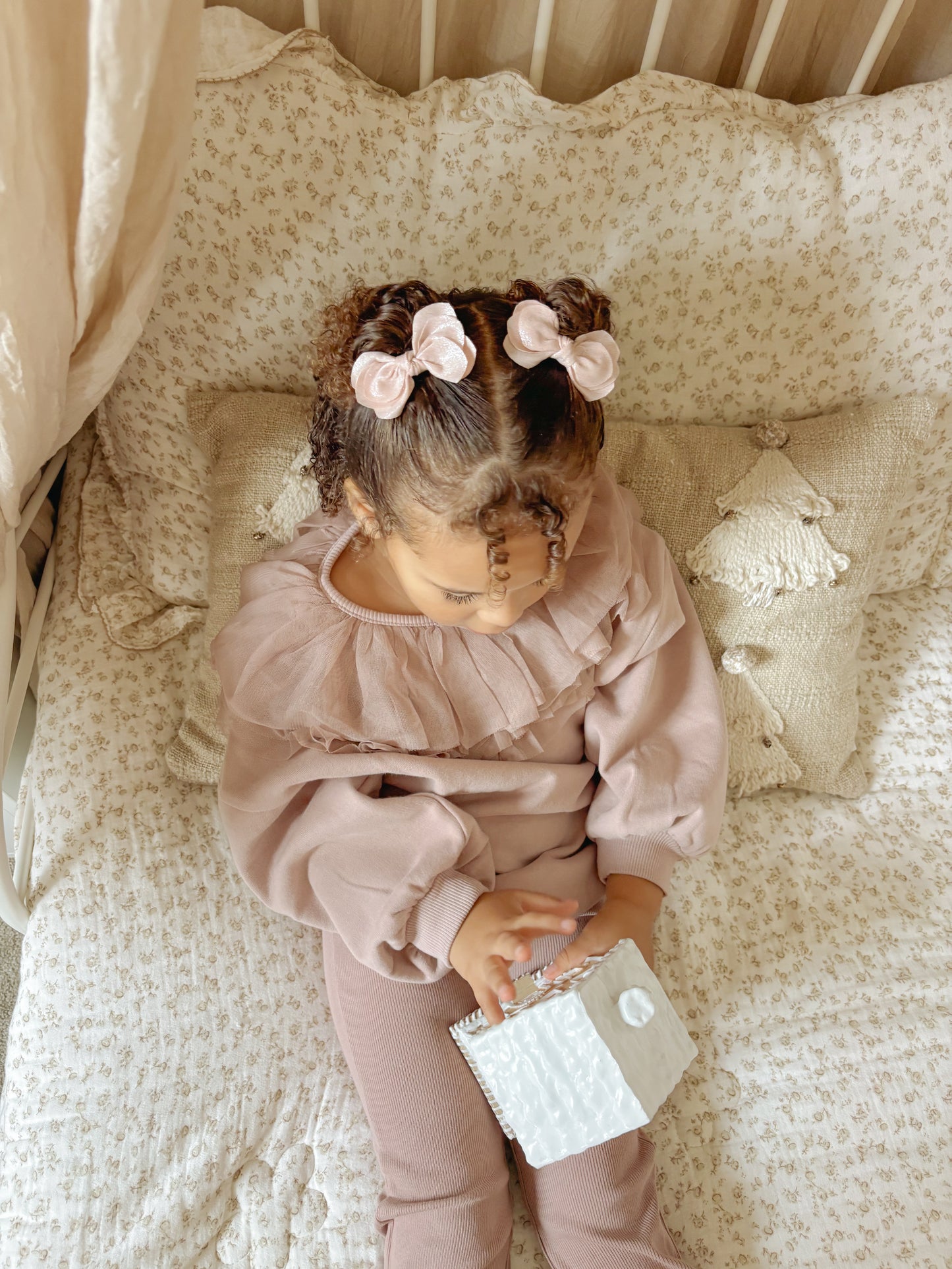 Flutter Pigtail Clips | Blush Shimmer