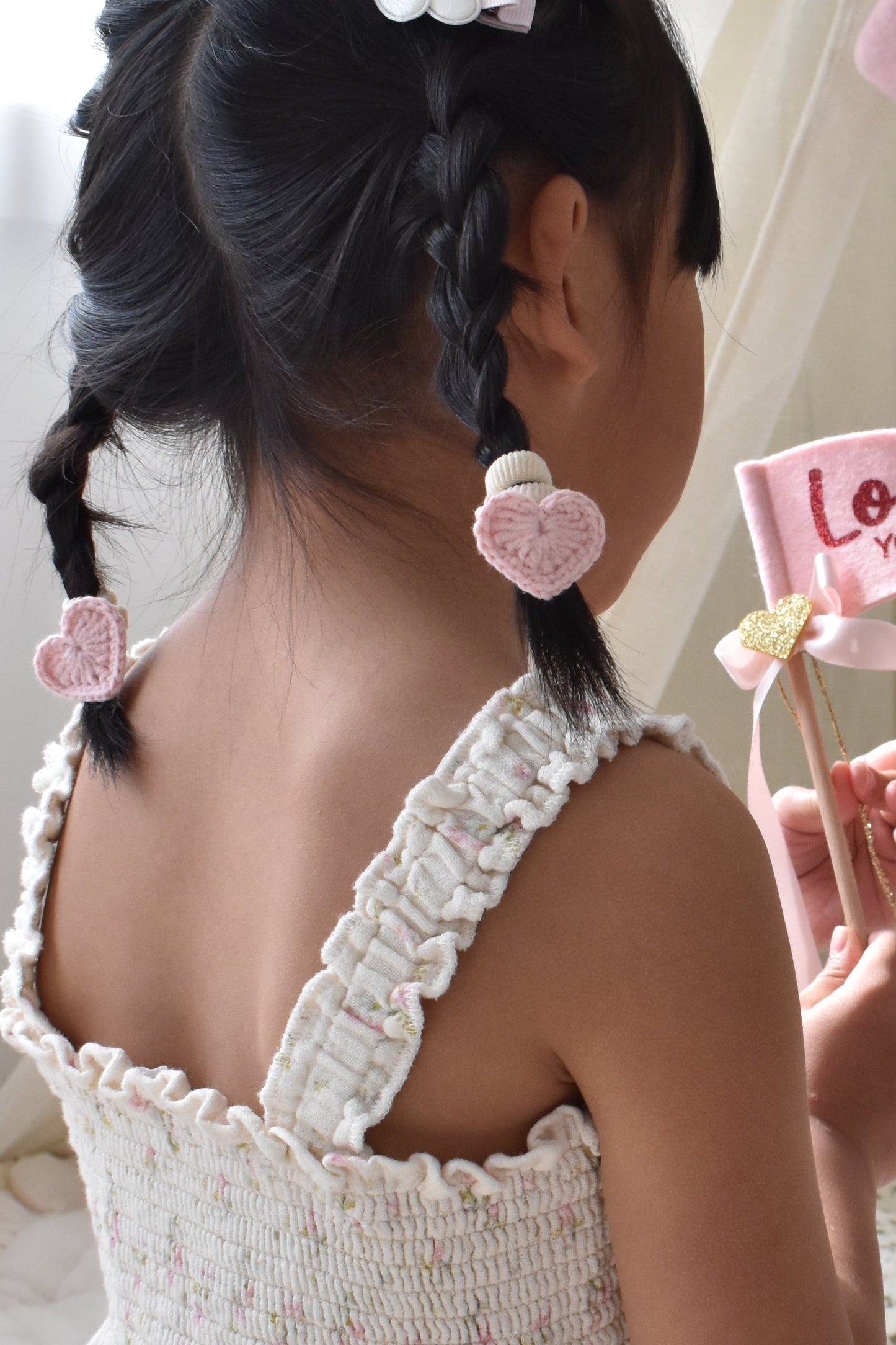 Crochet Bobbles | Pink Hearts (2pk)