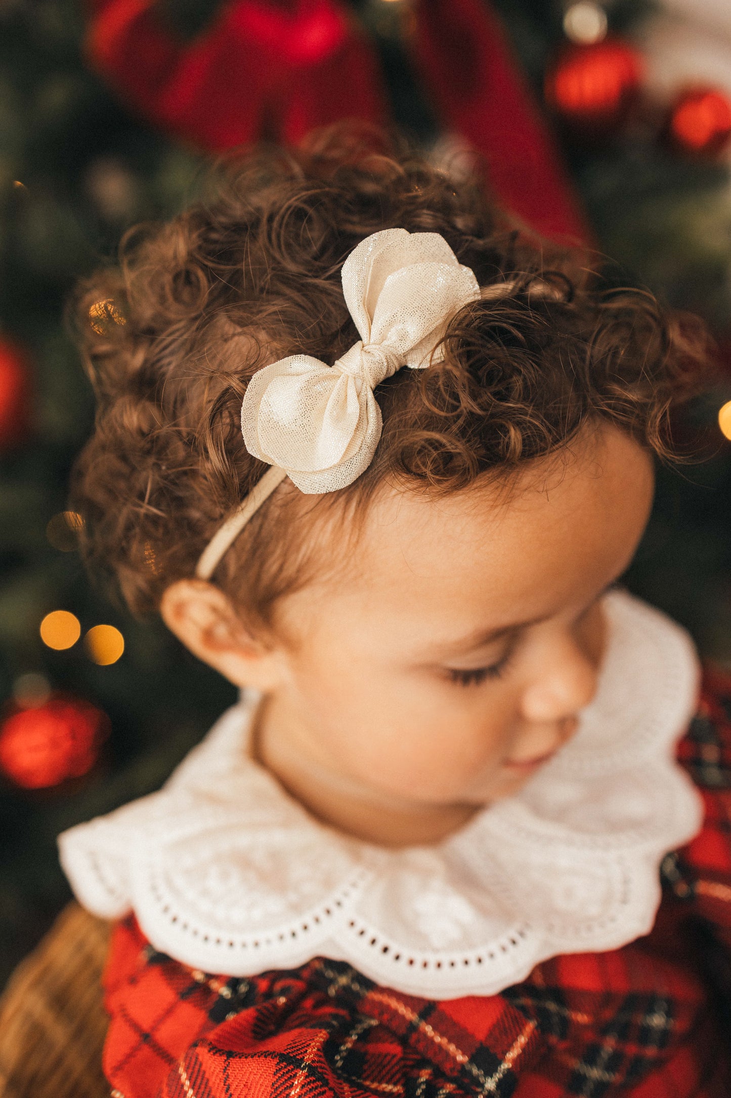 Flutter Bow | Soft Gold Shimmer (clip or headband)