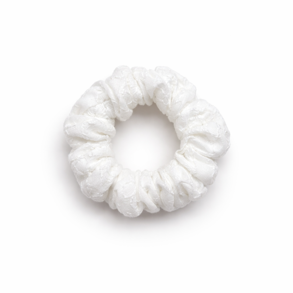 Mini Scrunchie | White Broderie