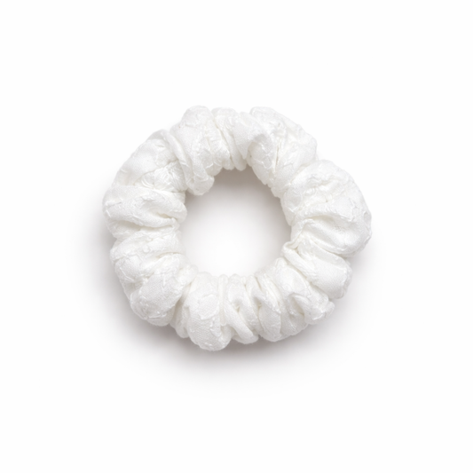 Mini Scrunchie | White Broderie