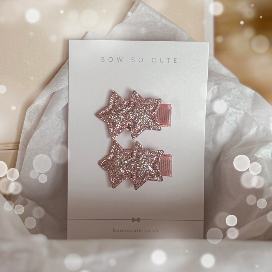 Star Clip Set | Rosè Glitter