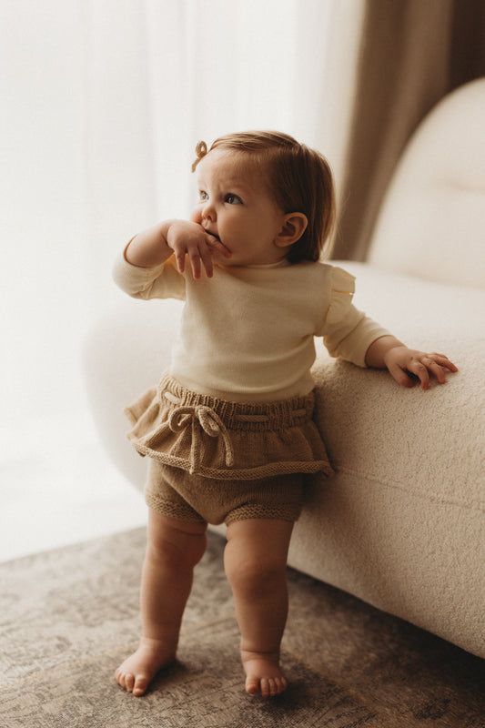 Peplum Bloomers | Toasted Almond