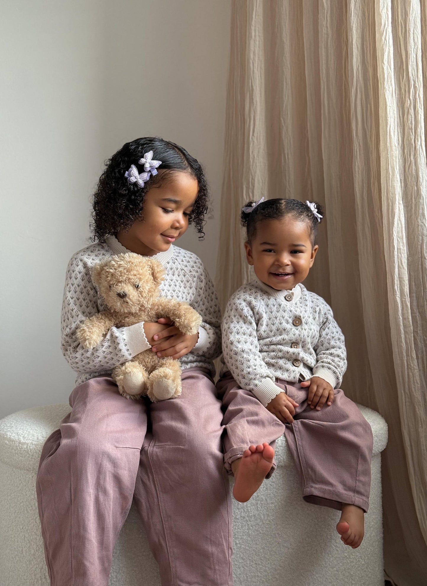 Pigtail Butterfly Clips | Lavender Pearl