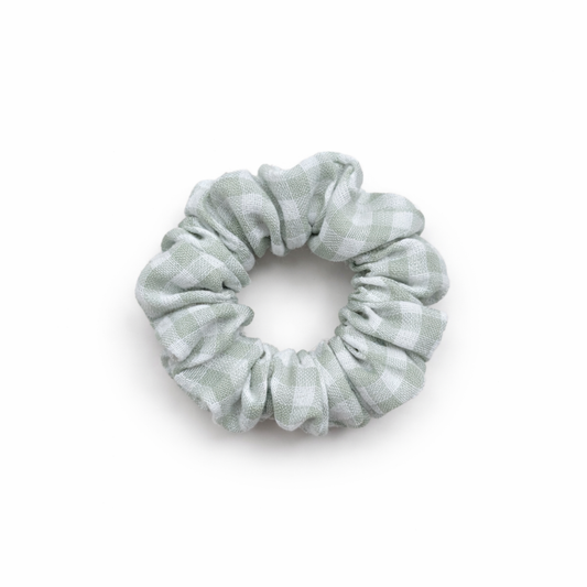 Mini Scrunchie | Soft Sage Gingham
