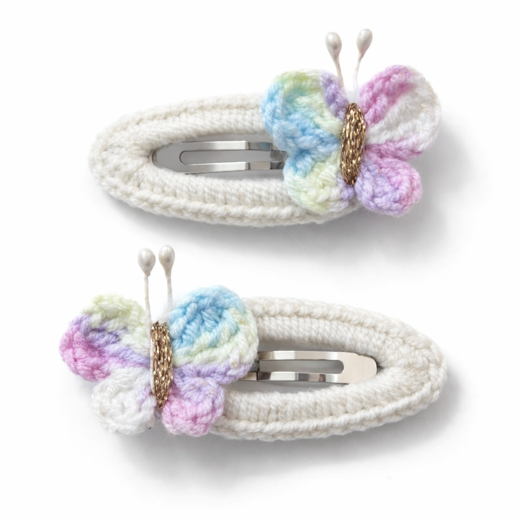 Crochet Clip Set | Pastel Butterflies