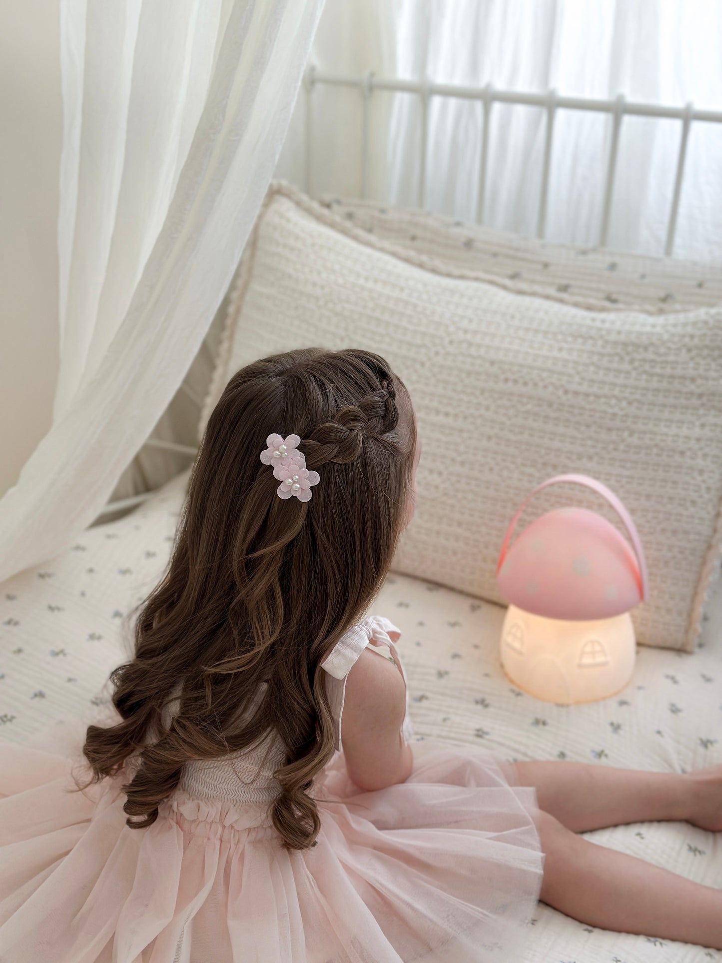 Flower Clip | Glitter Blossom - Frosted Pink